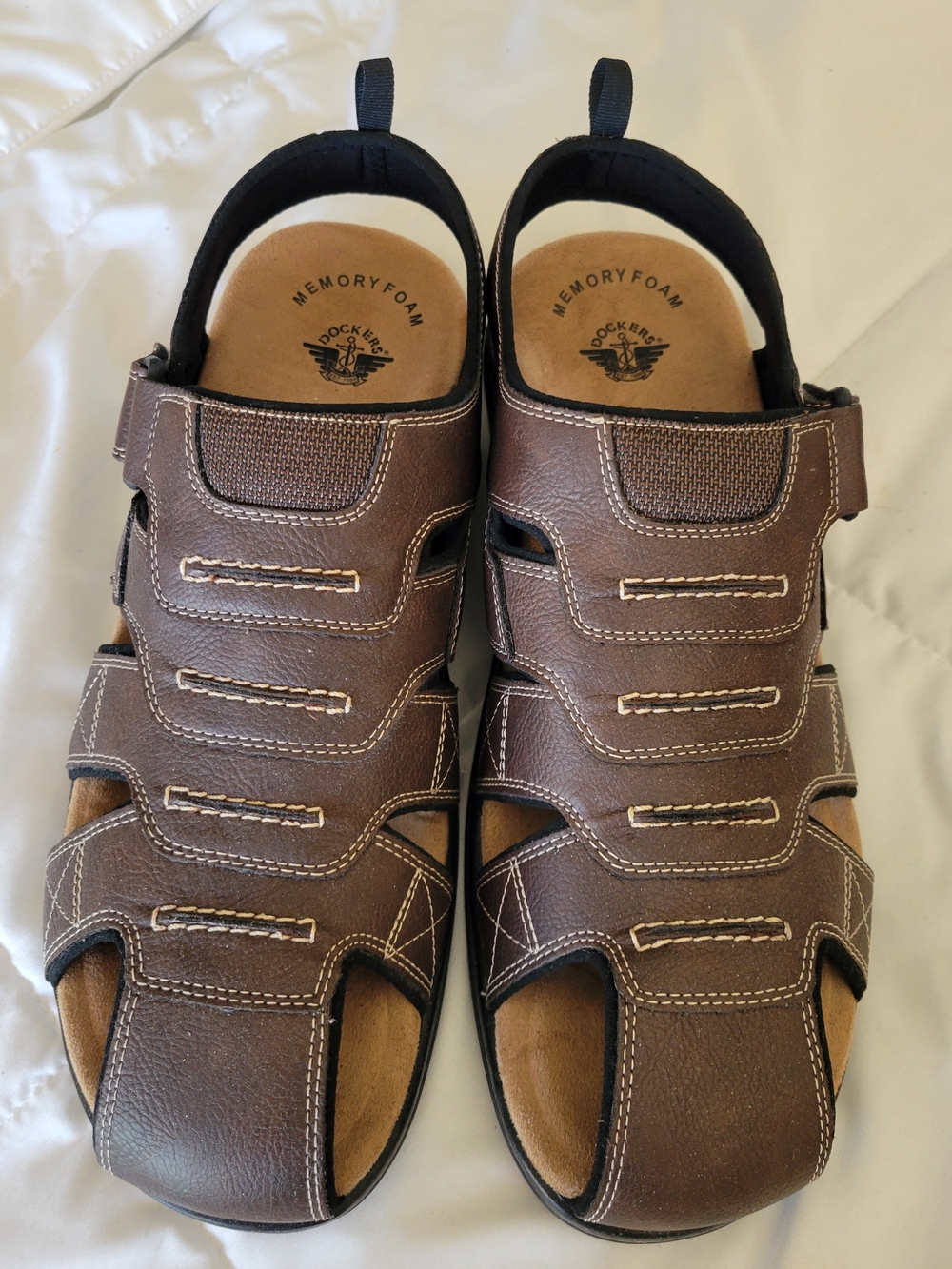 Dockers Brown Men's Memory Foam Fisherman-Style Sandals